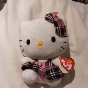 Ty Hello Kitty Plush with Pink Plaid Bow